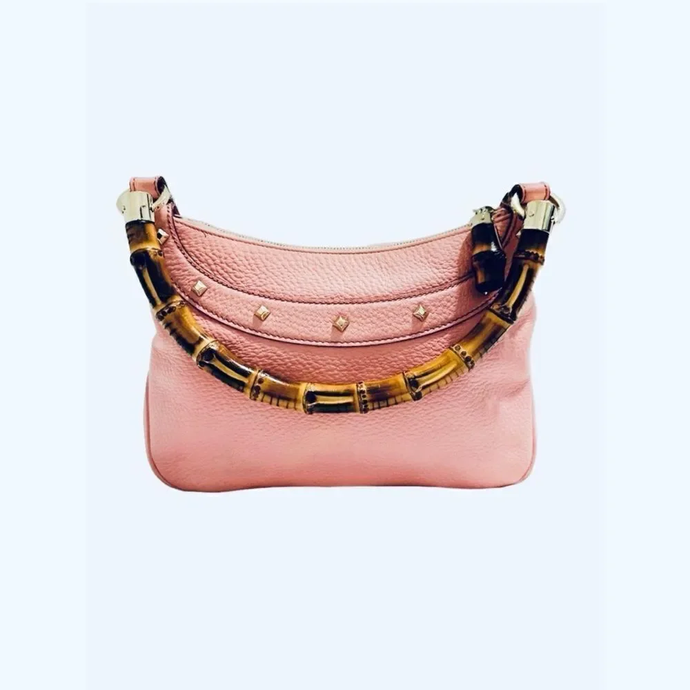 Gucci pink leather with Bamboo Anita Handle bag